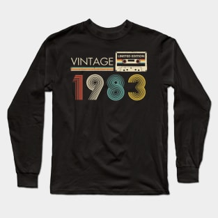 Vintage 1983 Limited Edition Cassette 40th Birthday Long Sleeve T-Shirt